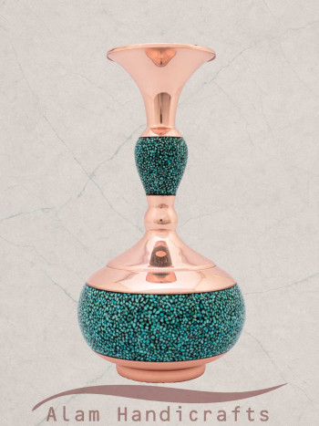 گلدان شلغمی فیروزه کوبی سایز 25